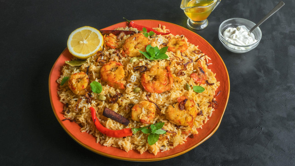 Recipe: Indian Shrimp Biryani With Cilantro And Mint