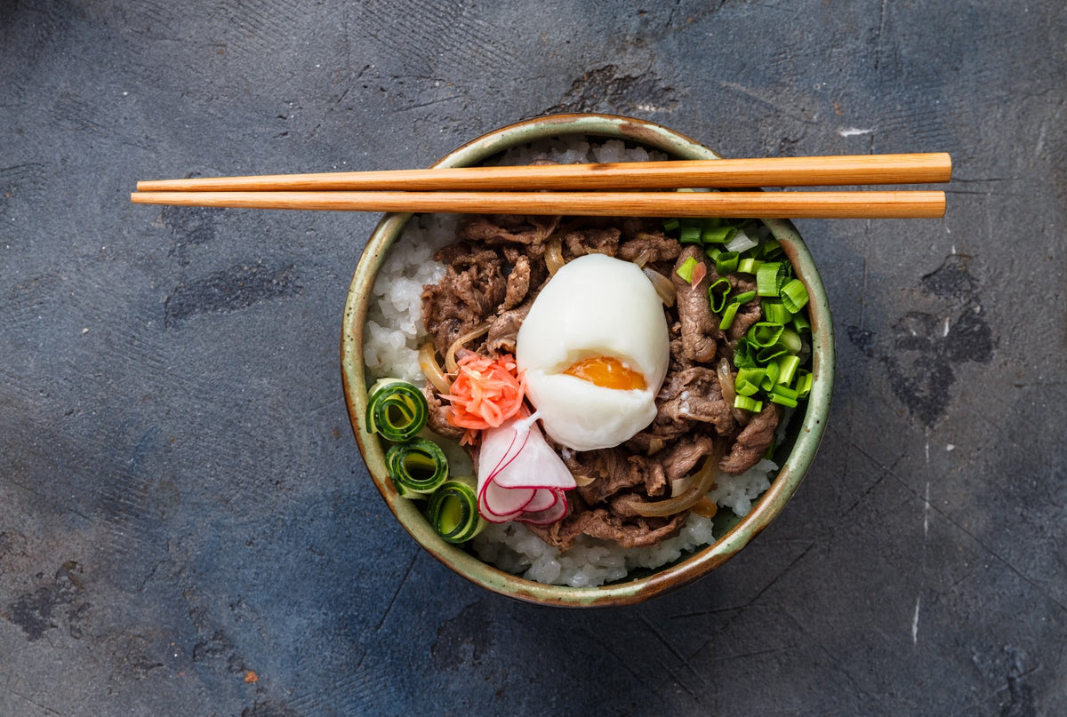 Japanese Inspired Comfort Food Gyudon Rice Bowl With Bison