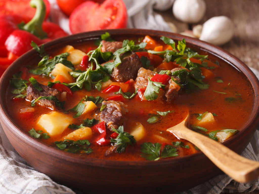 Delicious, Warming Hungarian Goulash With Bison Stew Meat