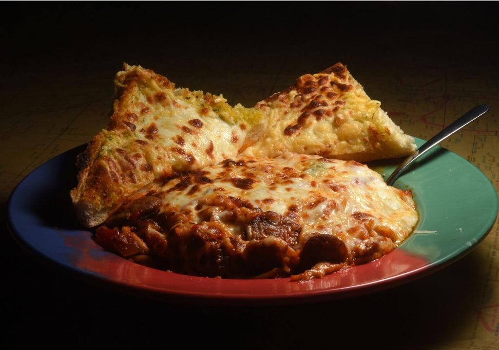 Oven Baked Spaghetti With Ground Bison & Fresh Mozzarella