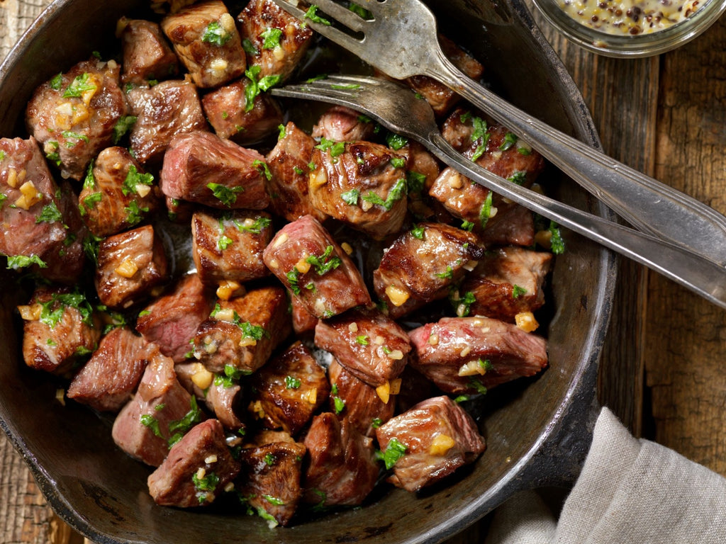 Top Sirloin Steak Bites With Rosemary Garlic Butter