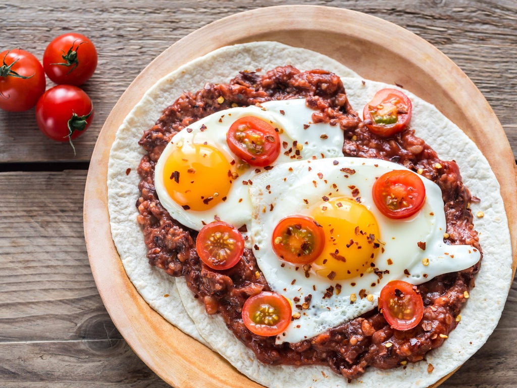 Traditional Mexican Huevos Rancheros With Sirloin Steak