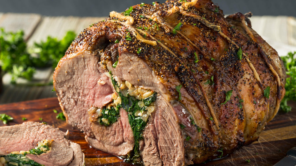 Braised New Zealand Lamb Leg Roast With Herbs And Spices