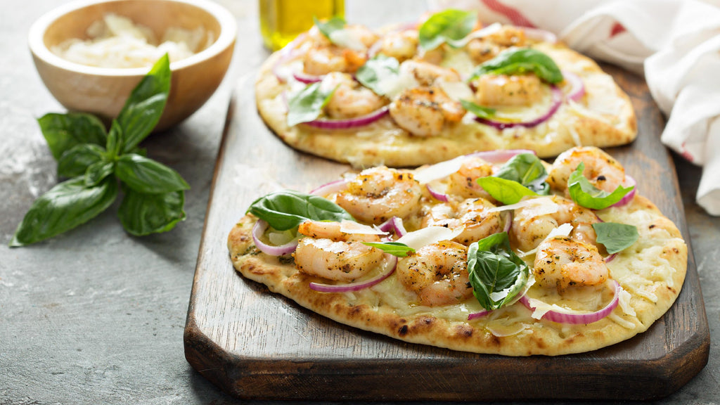 Wild Blue Mexican Shrimp Flatbreads With Avocado & Bacon