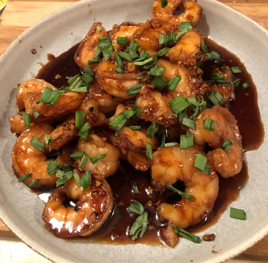 Wild Blue Mexican Shrimp With Sweet Garlic & Ginger Sauce