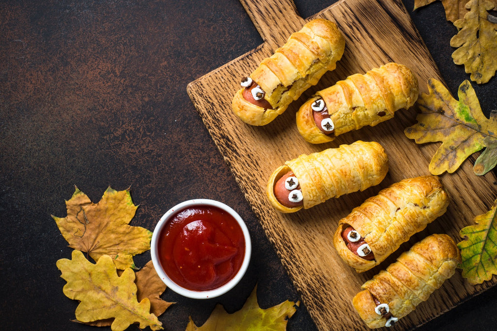 Halloween “Mummy” Pigs In A Blanket With Bison Hot Dogs