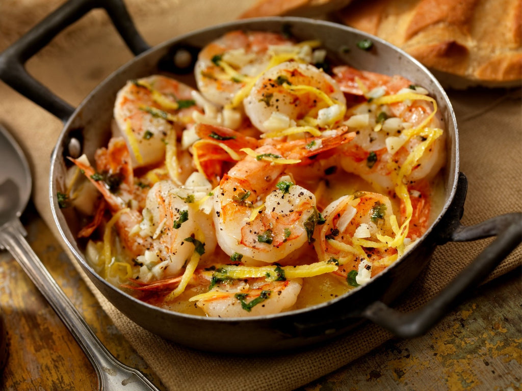Wild Blue Mexican Shrimp Scampi With Asiago Cheese