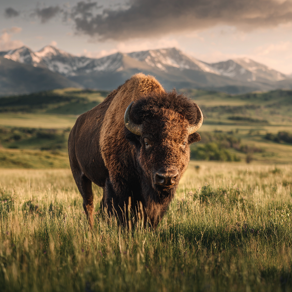Showing an illustration of a buffalo.