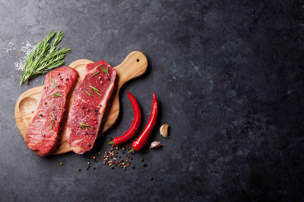 Raw striploin steak